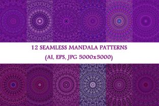 Elevating Digital Aesthetics: The Strategic Value of 12 Purple Mandala Seamless Patterns in Modern Design