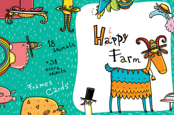 Happy Farm - Animals and Flowers: A Summer Design Collection Full of Humor and Light