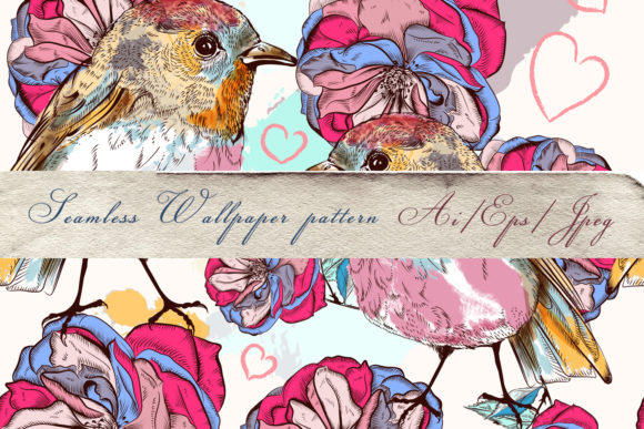 Pattern in Vintage Style Birds and Roses: Evaluating Vector Assets for Classic Design Projects