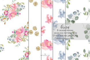Watercolor Blush Flowers Pattern Set: Elevating Digital and Print Projects with Hand-Painted Elegance