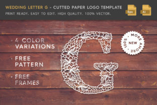 Wedding Letter G Logo Template: Floral Paper Cut Design