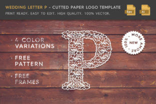 Wedding Letter P Logo Template: Elegant Floral Design