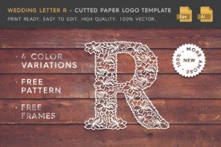 Wedding Letter R - Logo Template: Crafting Elegant Paper-Cut Branding