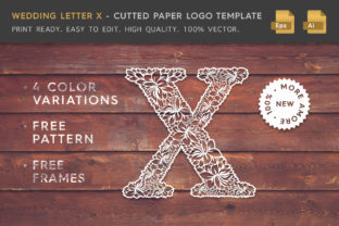 Wedding Letter X - Logo Template: Elevating Bridal Branding with Paper-Cut Elegance